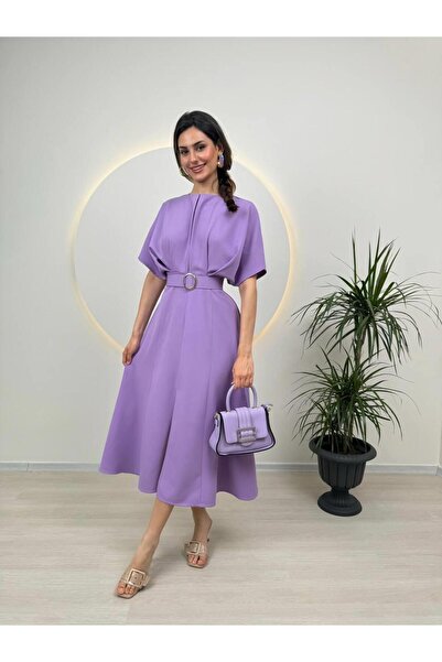 conconmoda Kemer Detaylı Anjeli Midi Elbise