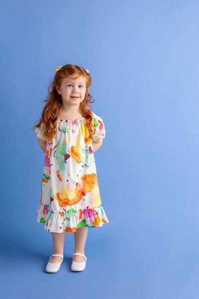 Oliven The Kid Rochie colorată pentru fete - guler și mâneci elastice