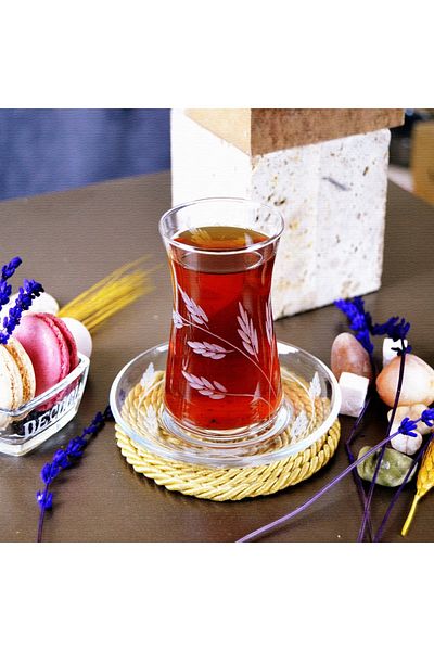 DECOCIA طقم شاي Karabağ مكون من 12 قطعة لـ 6 أشخاص 165 سم مكعب بنمط المنفى