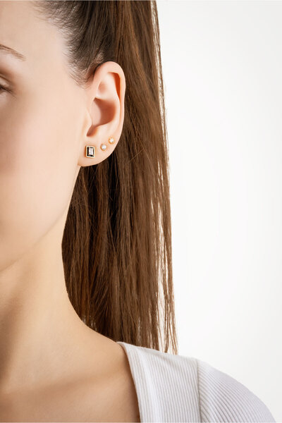 So CHIC... Baget Kesim 18 Ayar Sarı Altın Kaplama Gümüş Çoklu Küpe