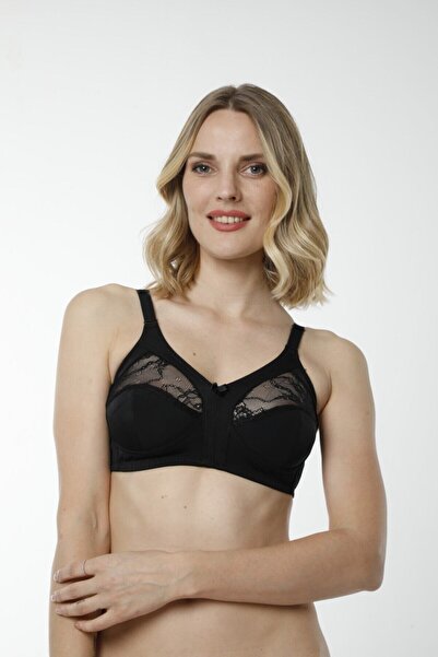 Hmd 6040 Ribbed 100% Cotton Supporting Bra - Black