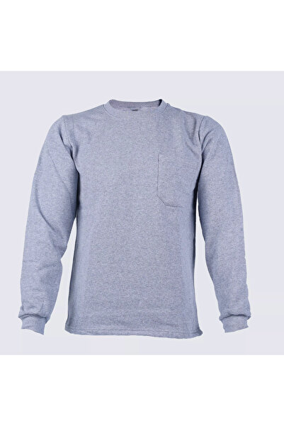 MESAY okrugla kragna Siva majica sa dugim rukavima