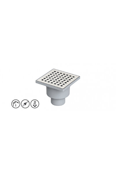Genel Markalar LİNE KARE YER SİFON KROM KAPAKLI 10X10X50 ALTTAN
