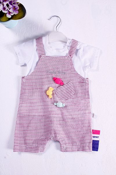 Babydonat Candy Figured Jumpsuit with Badi for Baby Girl