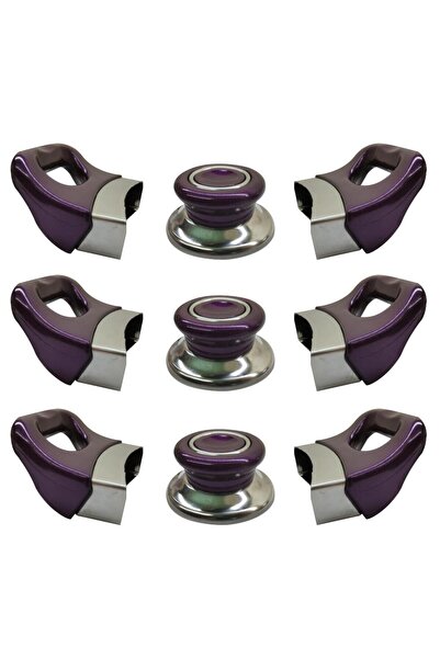 Nalburkent Mor Tencere Tava Yan Kulpları ve Kapak Kulpu Seti - 3 Set