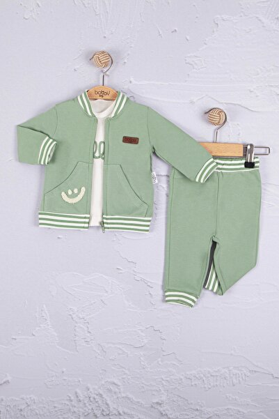 Babydonat Hello Embroidered 3-Piece Cotton Set for Baby Boy