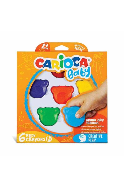 CARIOCA Teddy 6-Piece Baby Crayons / 42956