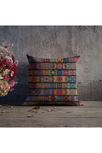 Lia Store Etnik Desenli Çift Taraflı Dekoratif Kırlent Kılıfı