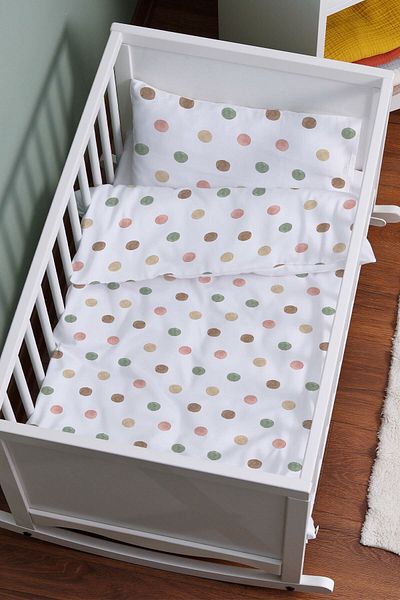 Tuğba Kuğu Mother's Side Crib Duvet Cover Set (60X100) - Iconic Series - Dots