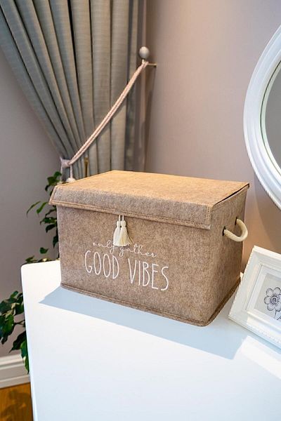 ALAS Καφέ Organizer Box - Με καπάκι από τσόχα