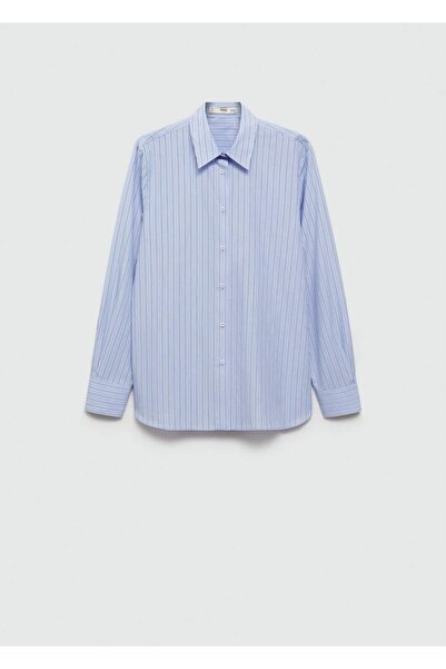 MANGO Woman Cămașă obișnuită din bumbac lyocell