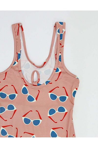 rg kidsstore Costum de baie pentru fetiță cu bretele cu model
