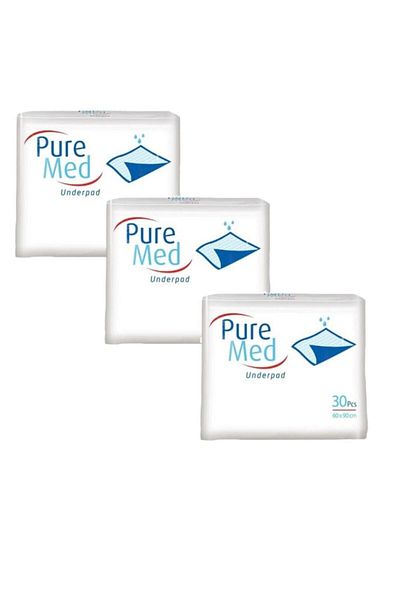 Puremed Patient Diapers Mattress Protector Cover 60x90 Cm 3 Packs of 30 90 Uses