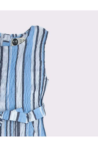 rg kidsstore Linen Children's Jumpsuit - Patterned and Belted