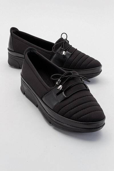 Ccway Rastezljive elastične ženske cipele za slobodno vreme CRNE KOŽE