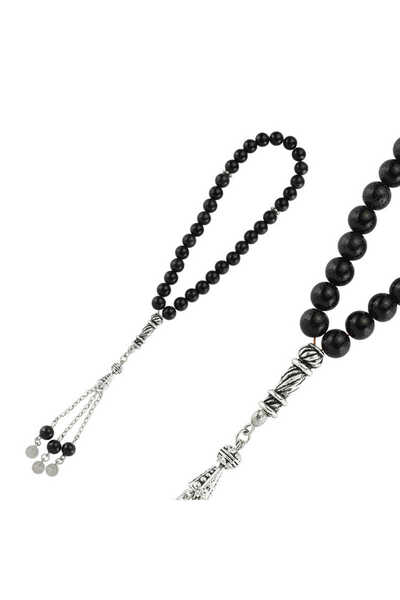 HSDemirci Rozariu din piatră naturală cu ciucuri de metal Blue Star Stone