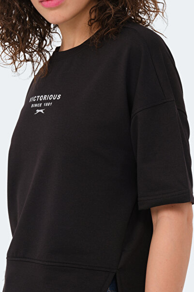 Slazenger Village Women's Oversized Black T-Shirt
