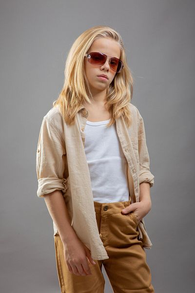 rg kidsstore Λινό πουκάμισο νεανικής χαλαρής εφαρμογής