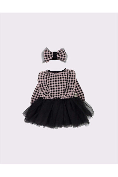 rg kidsstore Bebek Parti Elbisesi Müslin Kumaş Tül Elbise ve Saç Bandı