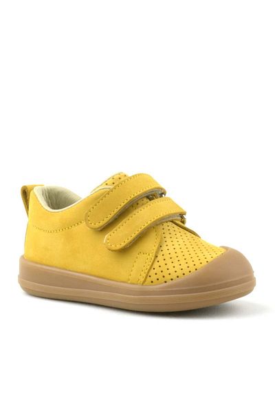 Rakerplus Sonic Genuine Leather Yellow Velcro Anatomical Baby Sneakers Sneakers