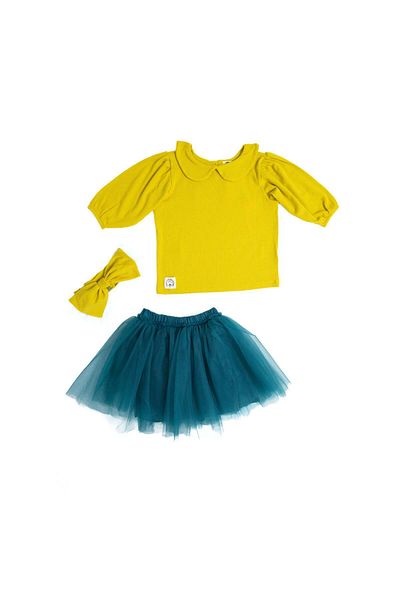 rg kidsstore Cotton Liyocel Tulle Skirt for Girl - 3 Piece Set