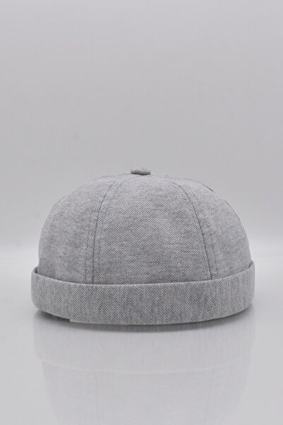 Külah Kadın Hipster Katlamalı Cap Gri Docker Şapka