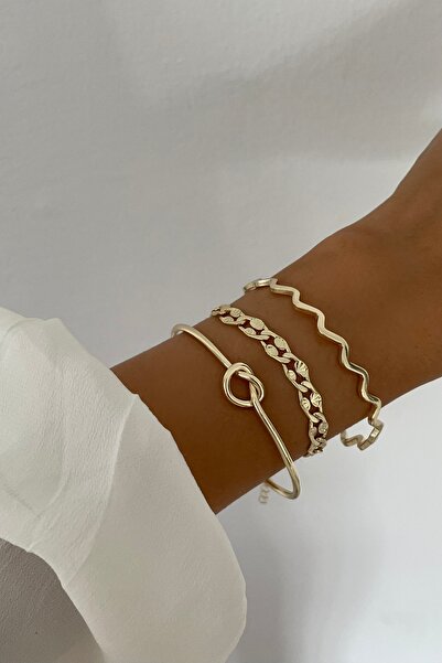 Lavian Accessories Gold Işlemeli Zincir Bileklik (2. BİLEKLİK)