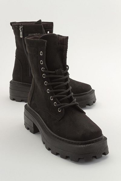 Ccway Lace-up Women's Boots Black Suede