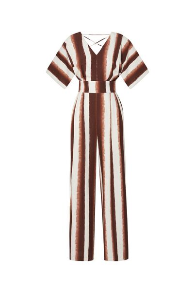 Exquise Bağlama Detaylı Çizgili Tulum