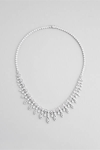 So CHIC... Te Amo 18 Ayar Beyaz Altın Kaplama Gümüş Tasarım Gerdanlık