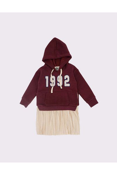 rg kidsstore Rochie cu fustă pentru fetiță cu glugă