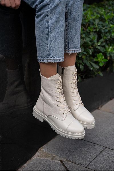 ECENİN BUTİĞİ Blake Ecru Leather Boots