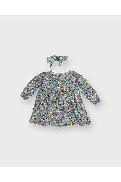 rg kidsstore Rochie pentru copii din stofa de bumbac - Imprimata si volane, bentita inclusa