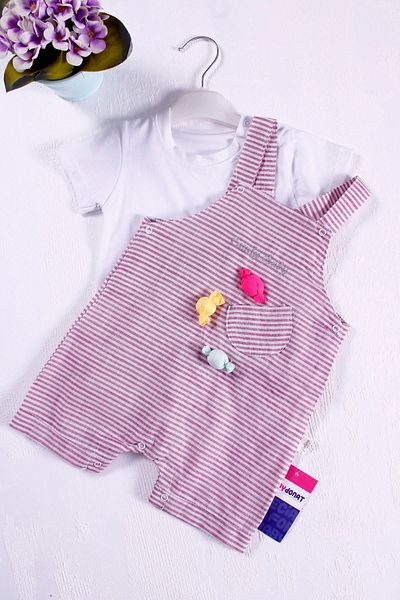 Babydonat Candy Figured Jumpsuit with Badi for Baby Girl