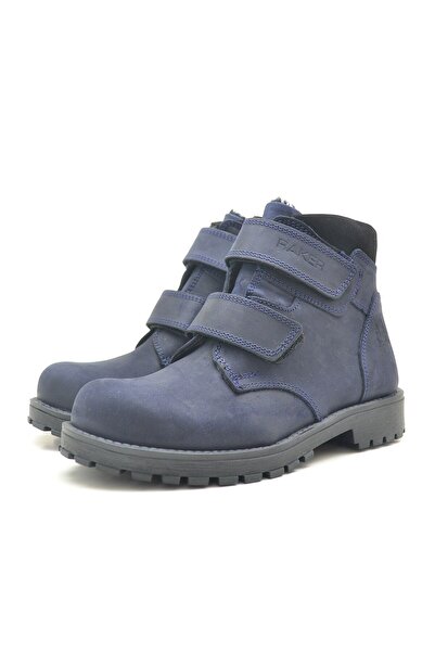 Rakerplus Sentor Справжня шкіра Синій хутряний дитячий черевик на липучці