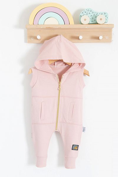 Babydonat 100% Cotton Pocketed Short Sleeve Jumpsuit for Baby Girl