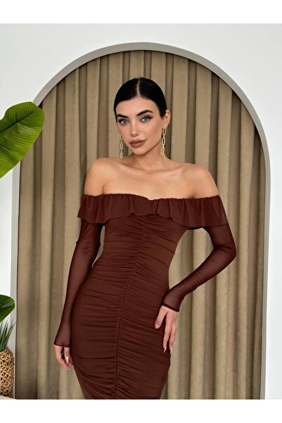 conconmoda Sandy Tül Kol Tasarım Elbise