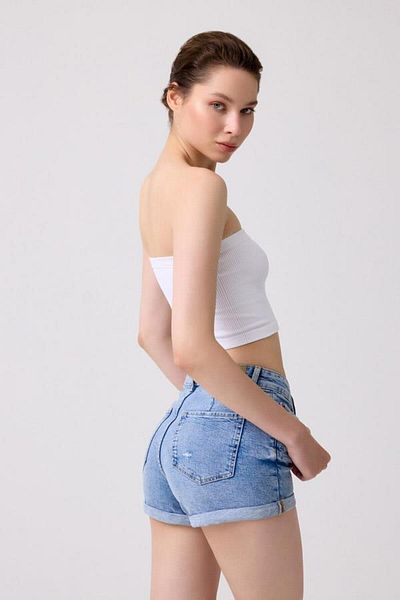 Cottonhill Premium White Strapless Seamless Crop Top Bustier - Women