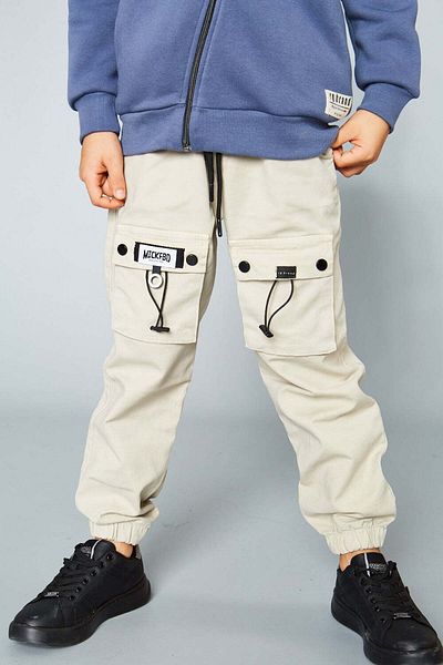 rg kidsstore Boy's Trousers - Elastic Detailed, Pocket and Rope Opening