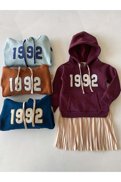 rg kidsstore Rochie cu fustă pentru fetiță cu glugă