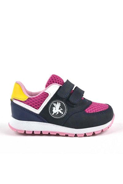 Rakerplus Genuine Leather Navy Blue Velcro Baby Girl Sneakers