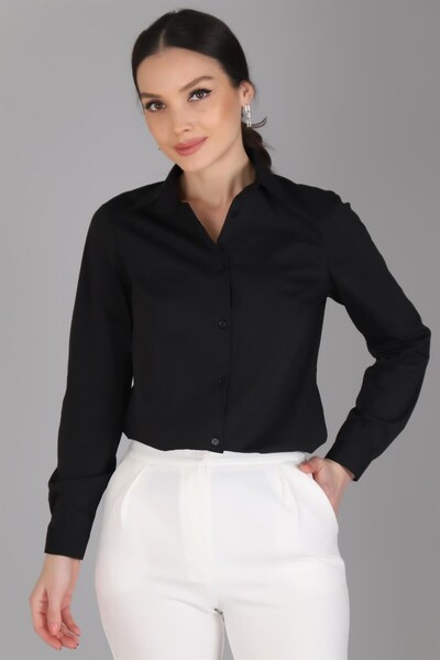 SWEETNESS Γυναικείο μακρυμάνικο βαμβακερό κλασικό πουκάμισο Lycra