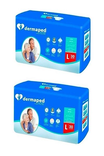 Dermaped Adult Patient Diapers with Waist Band Size L 60 Pieces