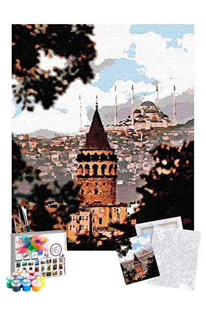 Genel Markalar Sayılarla Boyama Seti 40 x 50 cm Tuval Şasesine Gerili İstanbu...