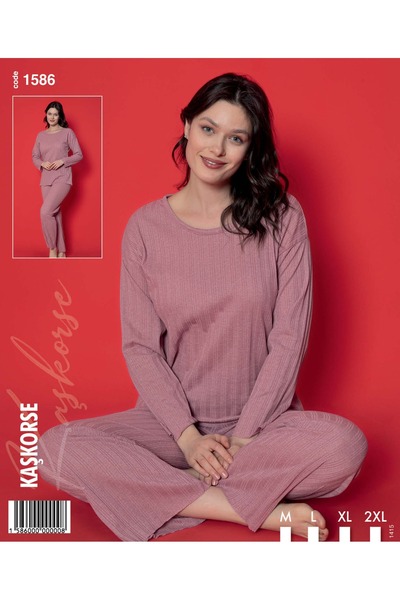 İTAN Mevsimlik kaşkorse uzun kol pijama takımı