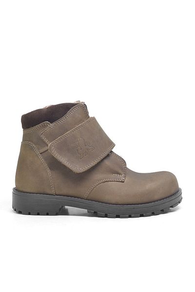 Rakerplus Cizme pentru băieți din piele naturală, culoare nisip, cu velcro