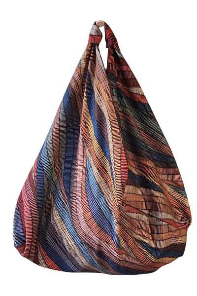 handedizayn Hande Dizayn Origami Model Renkli Kalın Dalgalı Desenli Kadın Omu...