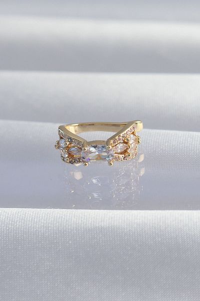 Skygo Gold Colored Brass Zircon Stone Earcuff Earrings - Tj-bkp9337