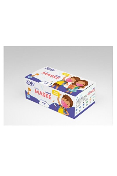 Soly 3 Katlı Çocuk Maske 50 Li Siyah