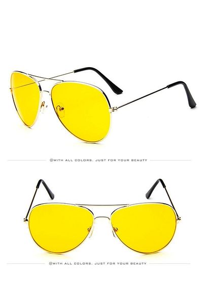 Epilons Unisex Drop Glasses - Gold Metal Frame, Boxed